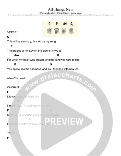 All Things New Chords PDF (Casey Darnell / North Point Worship ...