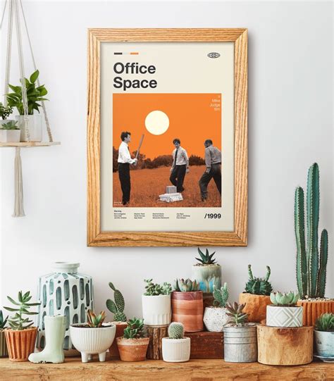 Mid-century modern Office Space movie poster - Weekend Poster