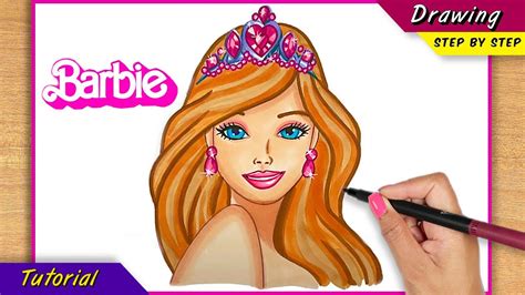 How To Draw Barbie Princess Girl Drawing For Beginners Easy Step By