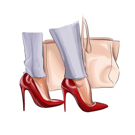 Beautiful Female Legs With A Bag Fashion Woman Legs In Red Shoes Parts Of The Female Body Red