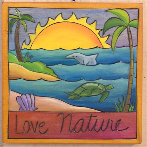 'Love Nature' Art Plaque 7x7" - Blue Mangrove Gallery