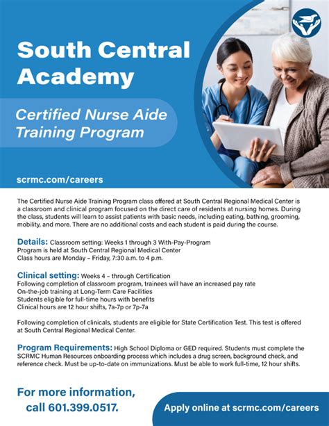 Certified Nurse Aide Training Program | FREE | South Central Regional Medical Center