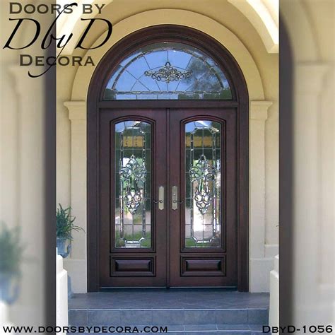 Custom Leaded Glass Double Door Entry Solid Wood Doors By Decora