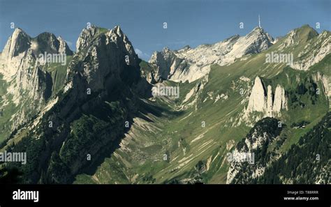 View Of The Alpstein Showing S Ntis Swiss Alps Seen From The Hoher