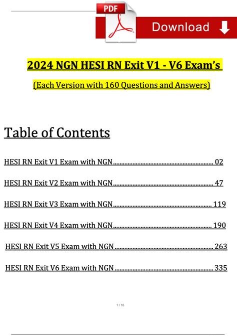 2024 NGN HESI RN Exit Exam V1 V2 V3 V4 V5 V6 Each Exam With Inspire