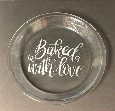 Custom Etched Pie Plate 9 Inch Custom Pie Plate Glass Pie Plate Wedding