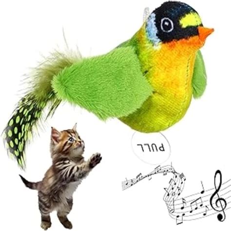 Chirping Bird Cat Toys Realistic Bird Plush Toy Perfect Melody Chaser Cat Toys For Bored