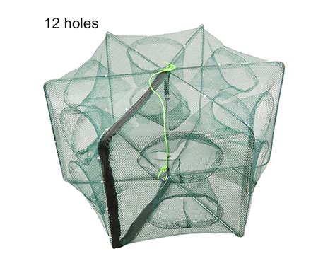 Holes Foldable Nylon Automatic Fishing Net Shrimp Cage Fish Trap