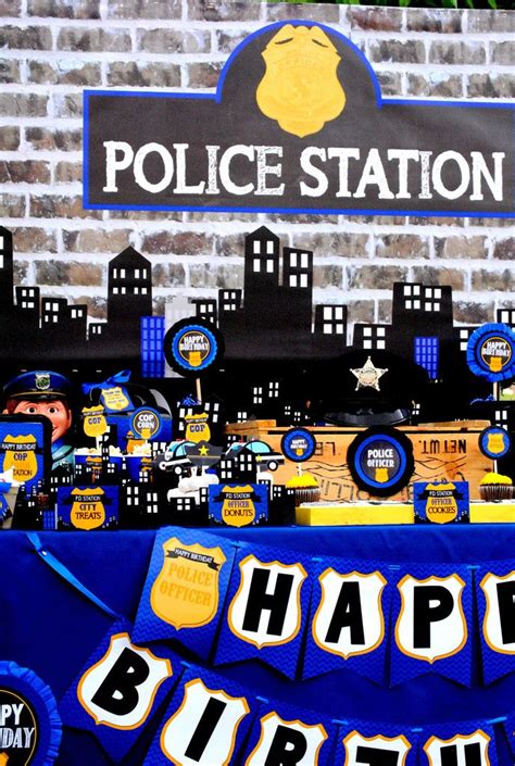 POLICE Party Police BACKDROP Policeman Birthday Police Officer