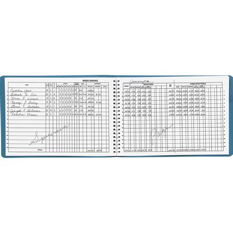 Dom710 Dome® Simplified Payroll Record Light Blue Vinyl Cover 7 12