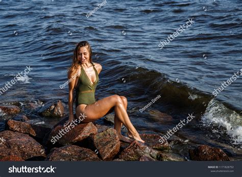 Beautiful Sexy Brunette Girl Swimsuit Lingerie Stock Photo Shutterstock