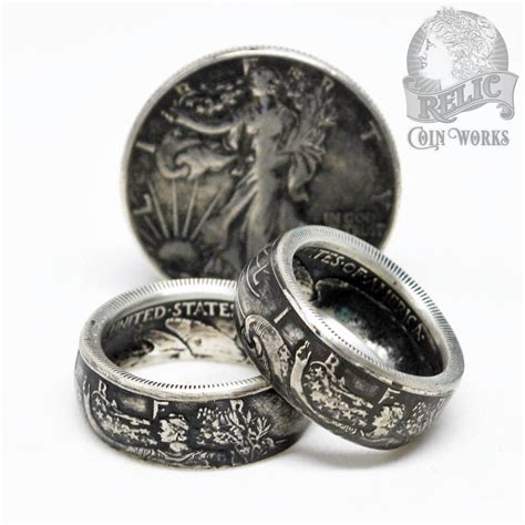 Silver Walking Liberty Coin Ring Etsy