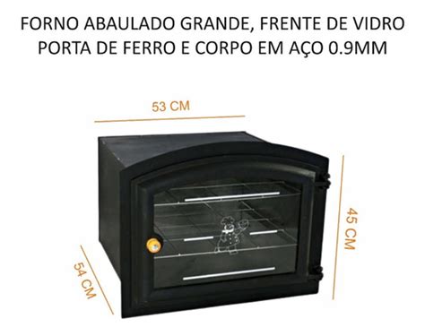 Forno P Fog O A Lenha Frente Ferro C Vidro Caixote A O Mm