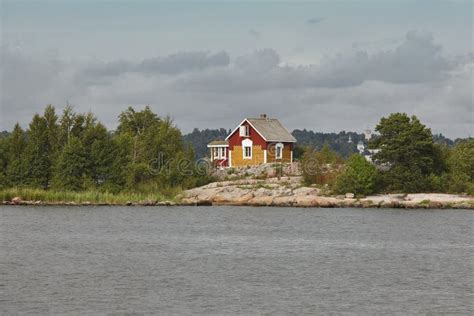 Traditional Wooden House on a Finnish Lake. Finland Landscape Stock Photo - Image of cozy ...