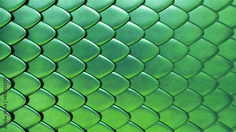 Snake Or Dragon Green Skin With Scales Fantasy Texture D Rendered