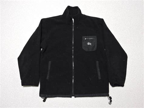 即決 当時物 レア Stussy Outdoor（ステューシー アウトドア）フルジップ フリース中綿ジャケット 90s 裏地キルティング 胸ポケット＆ロゴの落札情報詳細 ヤフオク落札価格