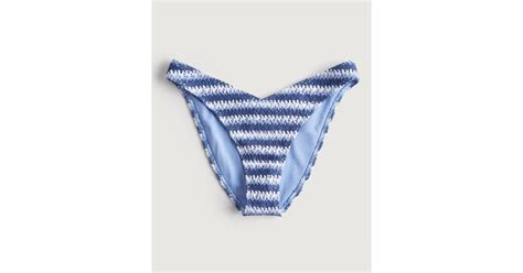 Hollister High Leg Crochet Cheeky Bikini Bottom In Blue Lyst Uk