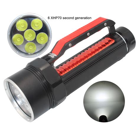 Super Brightest 6 Xhp70 2 Led Diving Flashlight Torch 26650 32650