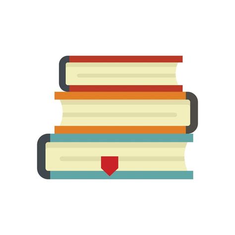 Library Book Stack Icon Flat Isolated Vector Vector Art At