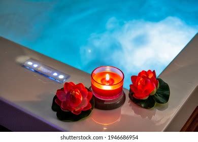 Hot Tub Candles Water Lilies Stock Photo 1946686954 | Shutterstock