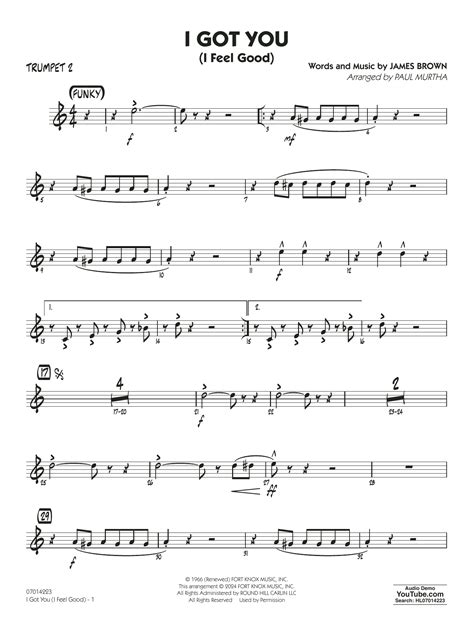 I Got You I Feel Good Arr Paul Murtha Trumpet 2 Sheet Music