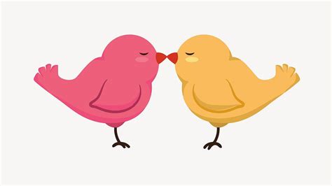 Love birds kissing illustration vector | Free Vector - rawpixel