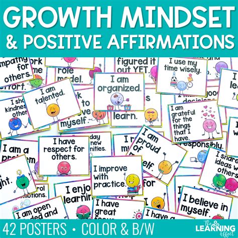 Positive Affirmations for Kids | Growth Mindset Posters