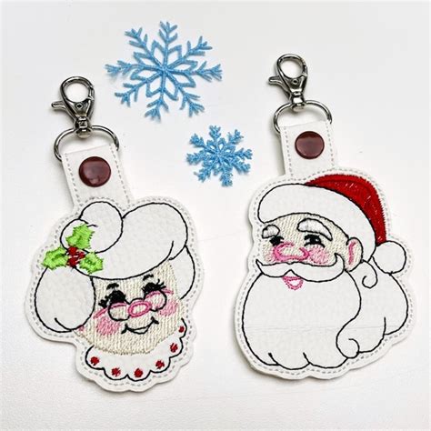 Christmas Snap Tab Embroidery Designs Etsy