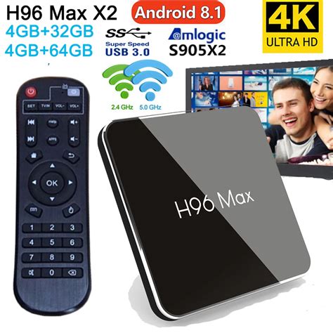 H96 Max X2 Android TV Box Amlogic S905X2 Quad Core ARM Cortex A53 DDR4