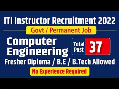 Iti Instructor Recruitment Computer Engineering Diploma