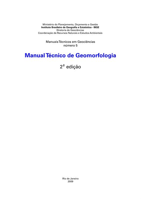 Manual Tecnico De Geomorfologia PDF