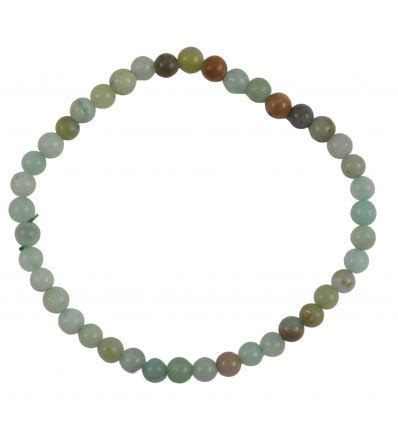 Bracelet El Gant Et Chic En Amazonite Naturelle Vert Bleut Boules Mm