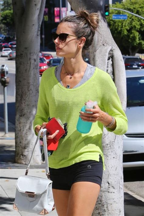 Alessandra Ambrosio In Tiny Spandex Shorts • Celebmafia