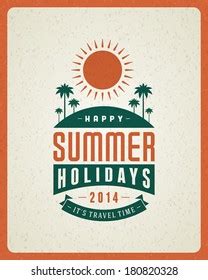 Summer Holidays Poster Typography Retro Style Stock Vector Royalty