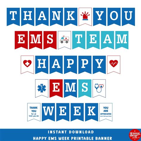 Printable Banner EMS Week Sign Emergency Medical Services Week Decor