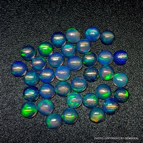 Pieces Mm Ethiopian Opal Cabochon Round Aaa Quality Have Lots Of