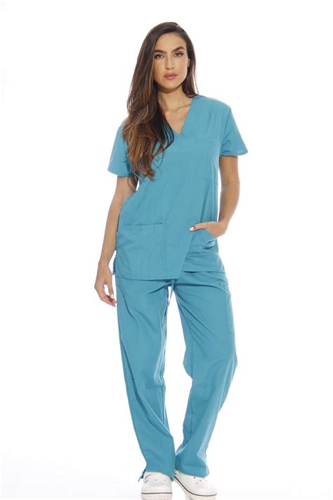 Just Love Womens Scrub Sets Six Pocket Medical Scrubs V Neck With