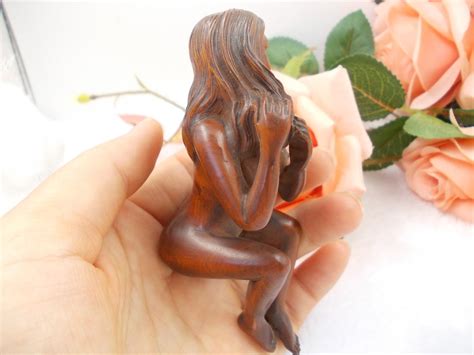 Vintage Wood Carved Nude Woman Torso Female Body Statue Art Sculpture Vtg Hand Carved Natural