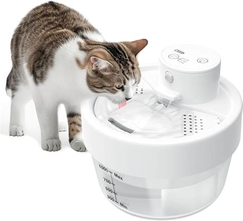 Amazon Battery Operated Cat Water Fountain 1L 35oz Wireless Pet