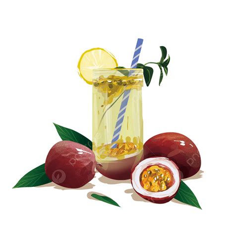 Passion Fruit Png Image Hand Painted Passion Fruit Beverage Pattern