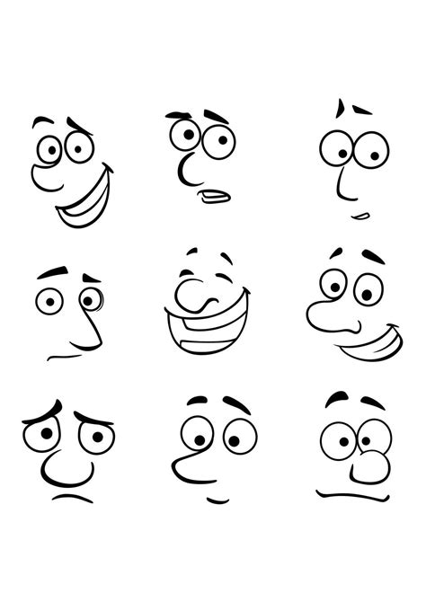 Cartoon faces with emotions 11230851 Vector Art at Vecteezy