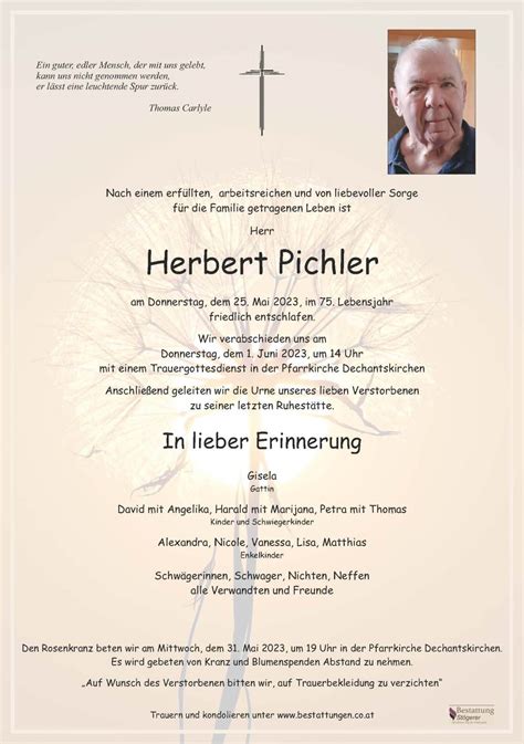 Herbert Pichler Bestattung Stögerer