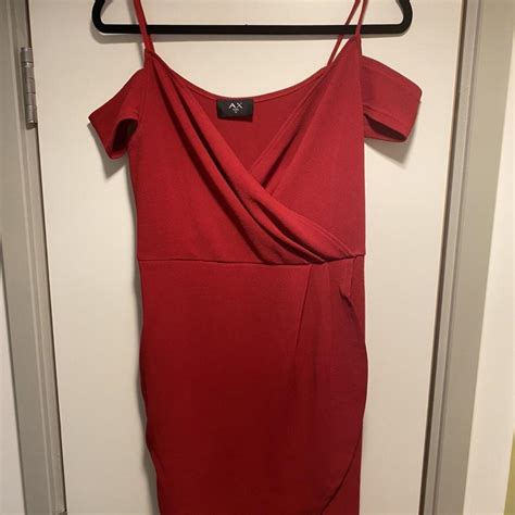 Ax Paris Womens Red And Burgundy Dress Depop