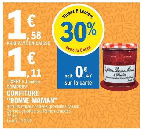 Promo Confiture Bonne Maman Chez E Leclerc Icatalogue Fr