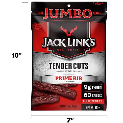 Jack Link S Tender Cuts Prime Rib Flavor 5 6 Oz Sharing Size Bag And