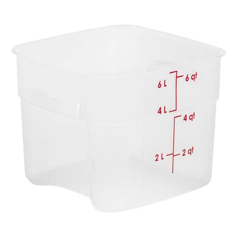 Cambro Camsquares Freshpro Qt Translucent Square Polypropylene Food