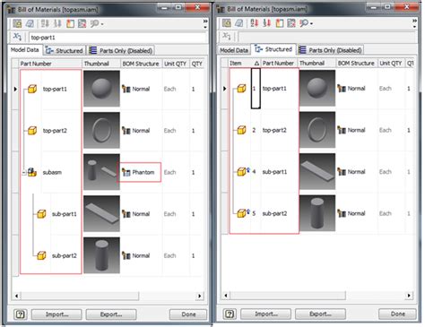 Windchill에서 Autodesk Inventor BOM 사용