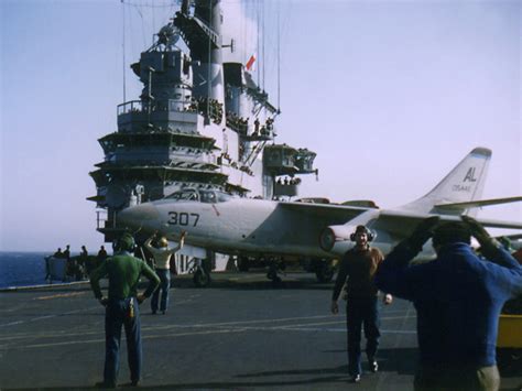 A sharp looking USMC RF-4B aboard the USS Midway, CV-41, 1981 ...