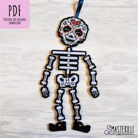 Sugar Skull Skeleton Cross Stitch Pattern Pdf For Plastic Ca Inspire