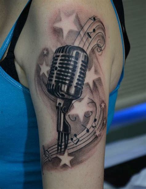 Pin By Malu Dalmulder On Tatoeage Ideeën Microphone Tattoo Music